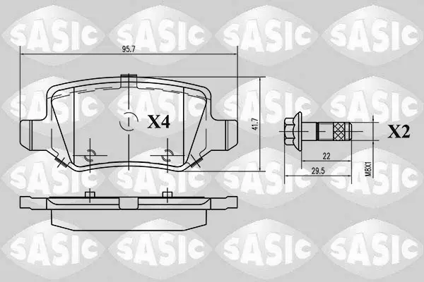 комплект спирачно феродо, дискови спирачки SASIC               