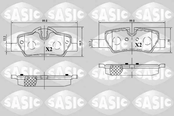 комплект спирачно феродо, дискови спирачки SASIC               