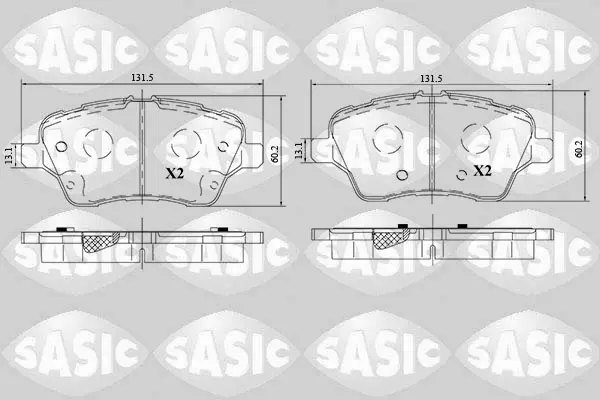 комплект спирачно феродо, дискови спирачки SASIC               