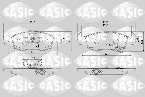 комплект спирачно феродо, дискови спирачки SASIC               