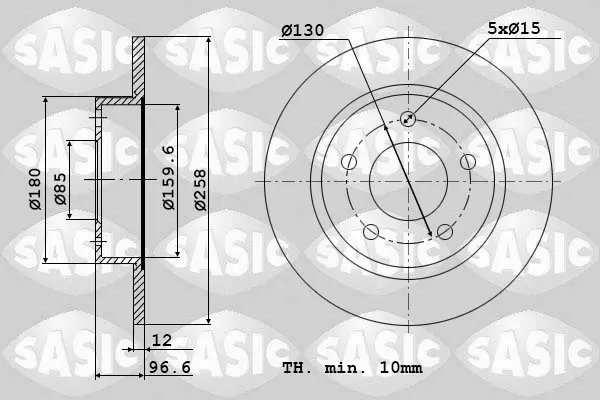 Спирачни дискове за MERCEDES-BENZ SPRINTER 2-t кутия (901, 902) 208 CDI 9004841J SASIC               
