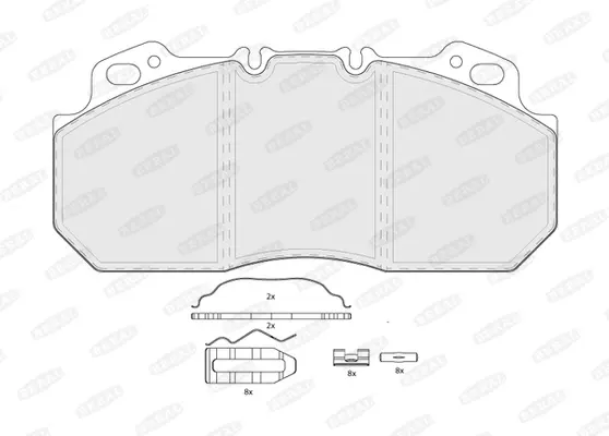 комплект спирачно феродо, дискови спирачки BERAL               