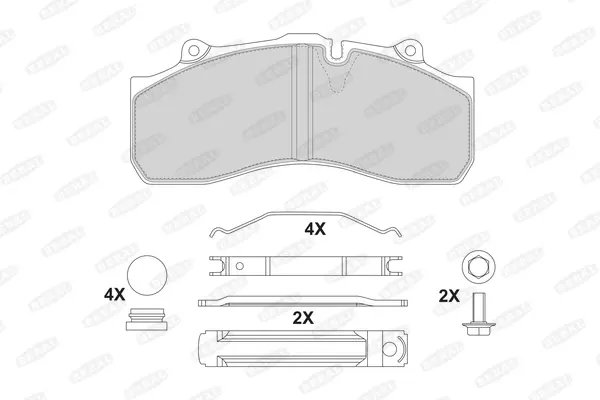 комплект спирачно феродо, дискови спирачки BERAL               