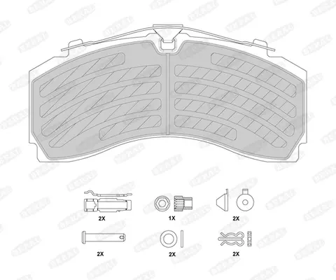 комплект спирачно феродо, дискови спирачки BERAL               