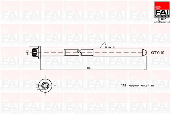 комплект болтове на капака на клап. (на цилиндровата глава) FAI AutoParts       