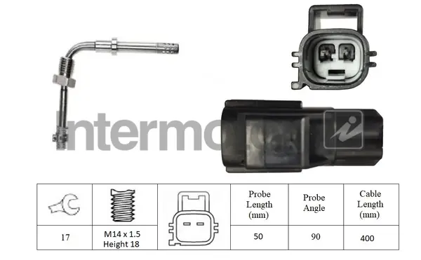 датчик, температура на изгорелите газове INTERMOTOR          