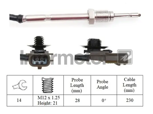 датчик, температура на изгорелите газове INTERMOTOR          
