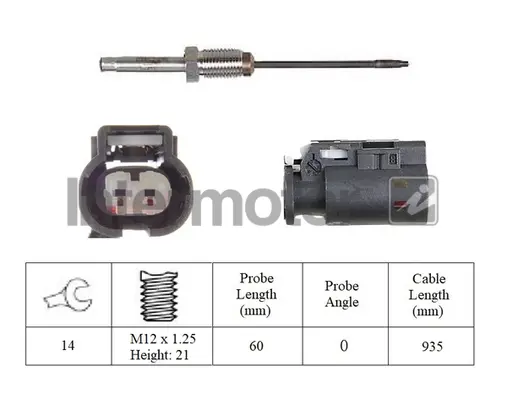 датчик, температура на изгорелите газове INTERMOTOR          
