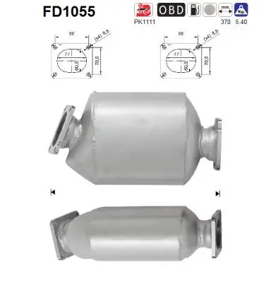 филтър за сажди-твърди частици, изпускателна система AS                  