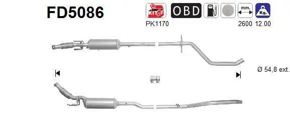 филтър за сажди-твърди частици, изпускателна система AS                  