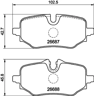 комплект спирачно феродо, дискови спирачки DON                 