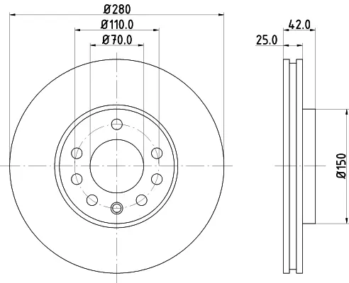 Спирачни дискове за OPEL ASTRA H седан (L69) 1.7 CDTi (L69) PCD10152 DON                 