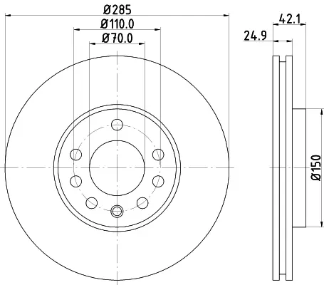 Спирачни дискове за SAAB 9-3 кабриолет (YS3F) 1,8t PCD10452 DON                 