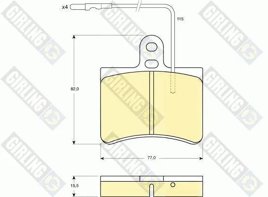 комплект спирачно феродо, дискови спирачки GIRLING             