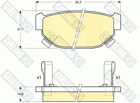 комплект спирачно феродо, дискови спирачки GIRLING             