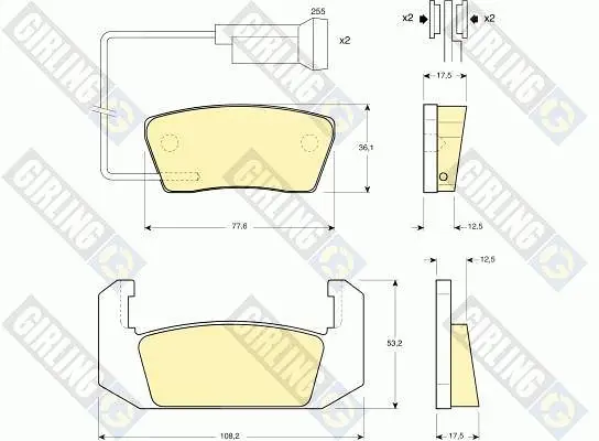 комплект спирачно феродо, дискови спирачки GIRLING             