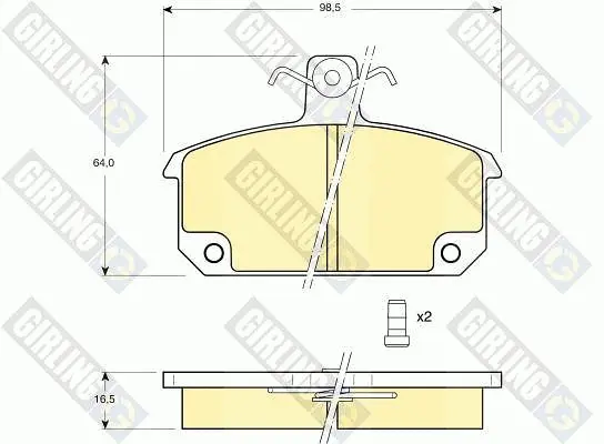комплект спирачно феродо, дискови спирачки GIRLING             