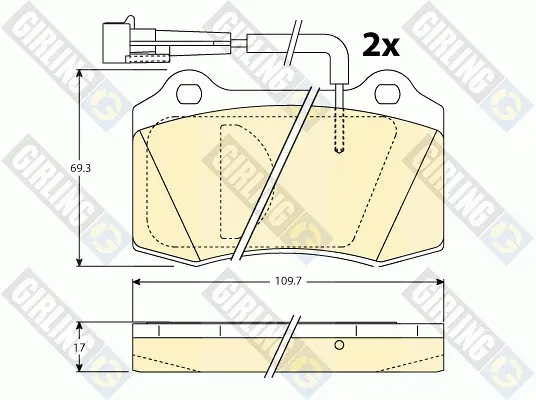 комплект спирачно феродо, дискови спирачки GIRLING             