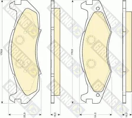 комплект спирачно феродо, дискови спирачки GIRLING             