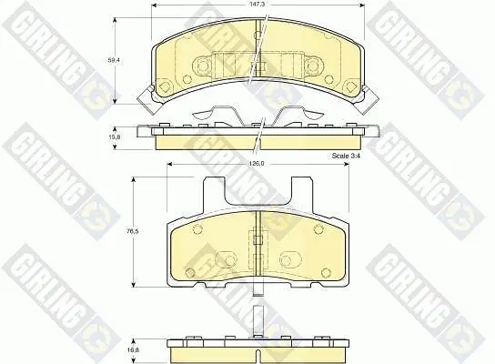 комплект спирачно феродо, дискови спирачки GIRLING             