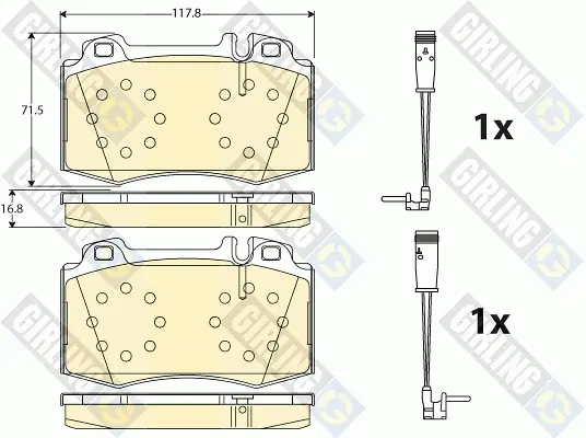 комплект спирачно феродо, дискови спирачки GIRLING             