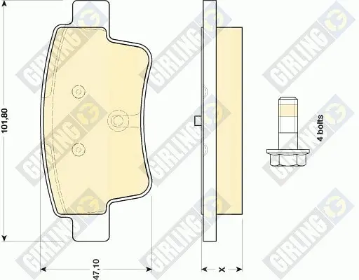 комплект спирачно феродо, дискови спирачки GIRLING             