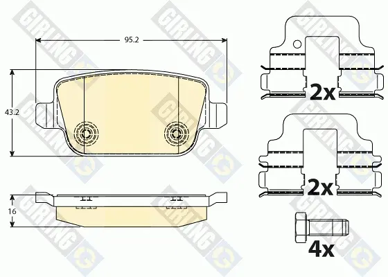 комплект спирачно феродо, дискови спирачки GIRLING             