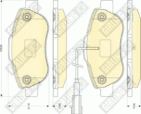 комплект спирачно феродо, дискови спирачки GIRLING             