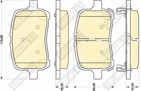комплект спирачно феродо, дискови спирачки GIRLING             