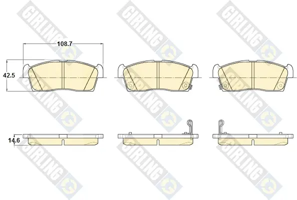 комплект спирачно феродо, дискови спирачки GIRLING             