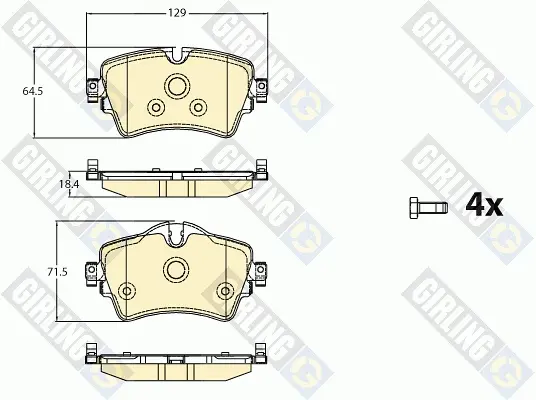 комплект спирачно феродо, дискови спирачки GIRLING             