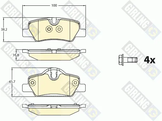 комплект спирачно феродо, дискови спирачки GIRLING             