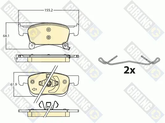 комплект спирачно феродо, дискови спирачки GIRLING             