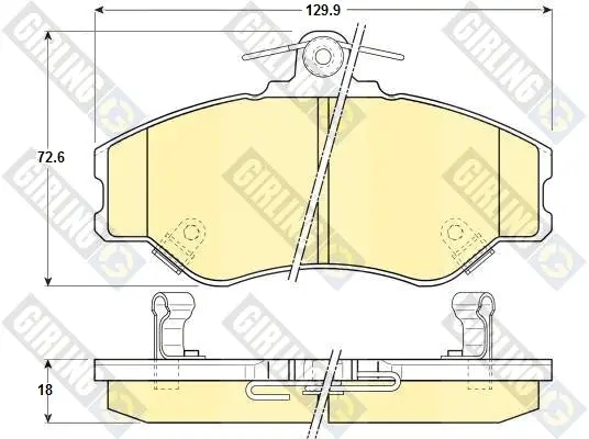 комплект спирачно феродо, дискови спирачки GIRLING             