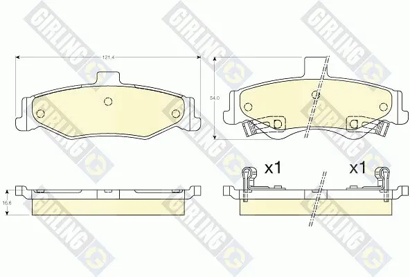 комплект спирачно феродо, дискови спирачки GIRLING             