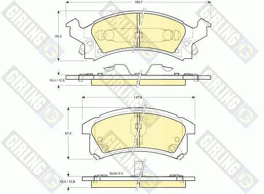 комплект спирачно феродо, дискови спирачки GIRLING             