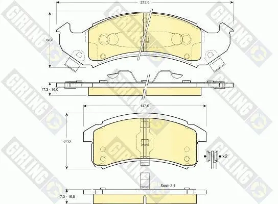 комплект спирачно феродо, дискови спирачки GIRLING             