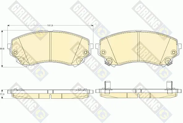 комплект спирачно феродо, дискови спирачки GIRLING             