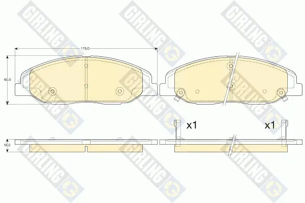комплект спирачно феродо, дискови спирачки GIRLING             