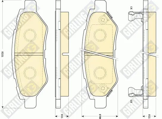 комплект спирачно феродо, дискови спирачки GIRLING             