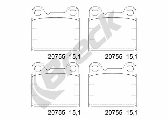 комплект спирачно феродо, дискови спирачки BRECK               