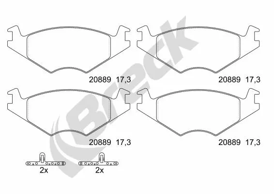 комплект спирачно феродо, дискови спирачки BRECK               