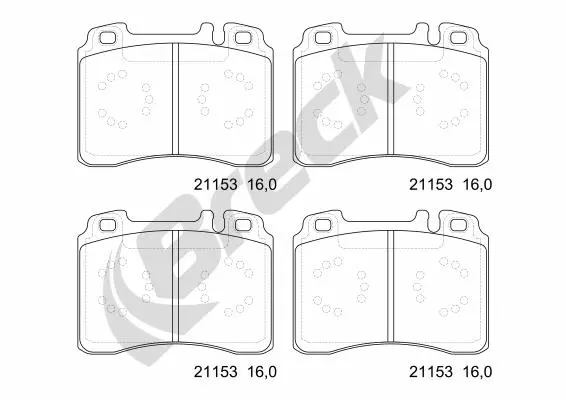 комплект спирачно феродо, дискови спирачки BRECK               