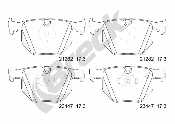 комплект спирачно феродо, дискови спирачки BRECK               