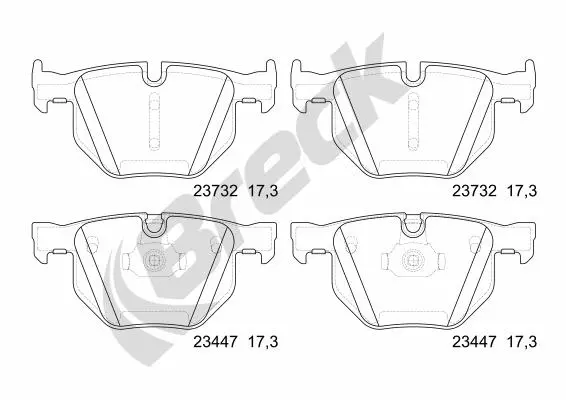 комплект спирачно феродо, дискови спирачки BRECK               