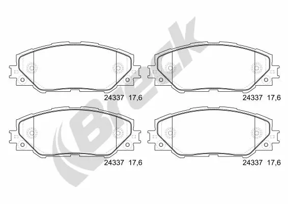 комплект спирачно феродо, дискови спирачки BRECK               
