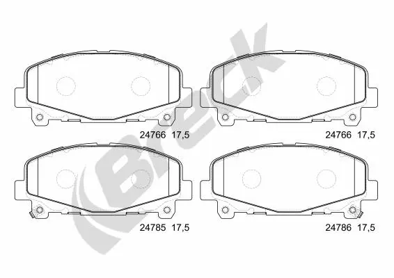 комплект спирачно феродо, дискови спирачки BRECK               