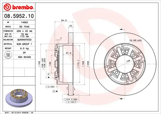 Спирачни дискове за IVECO DAILY III (бордова) платформа/ шаси 50 C 11 Natural Power (CNG) 14663 AP                  