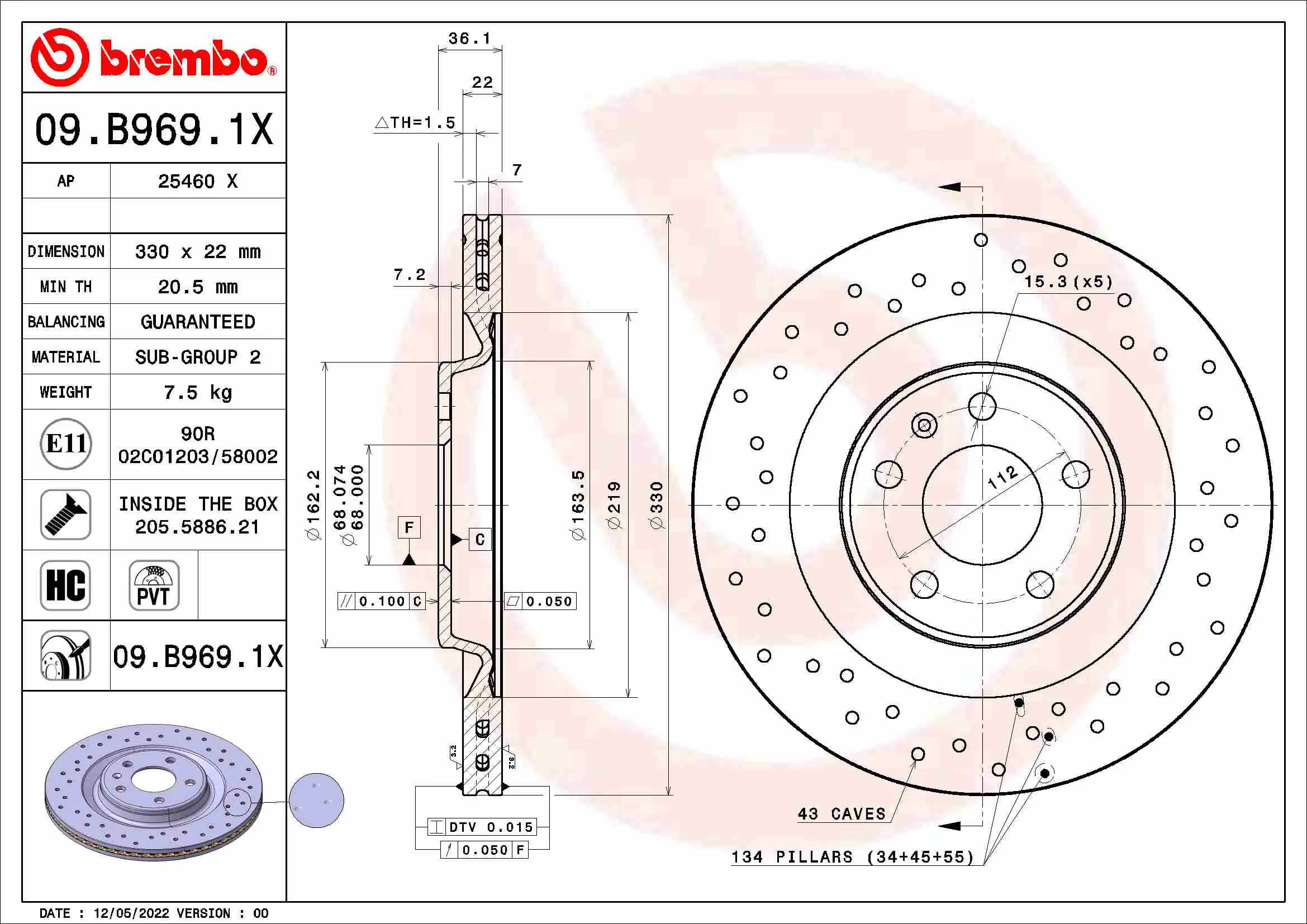 Спирачни дискове за AUDI Q5 (8R) 3.0 TFSI quattro 25460 X AP                  