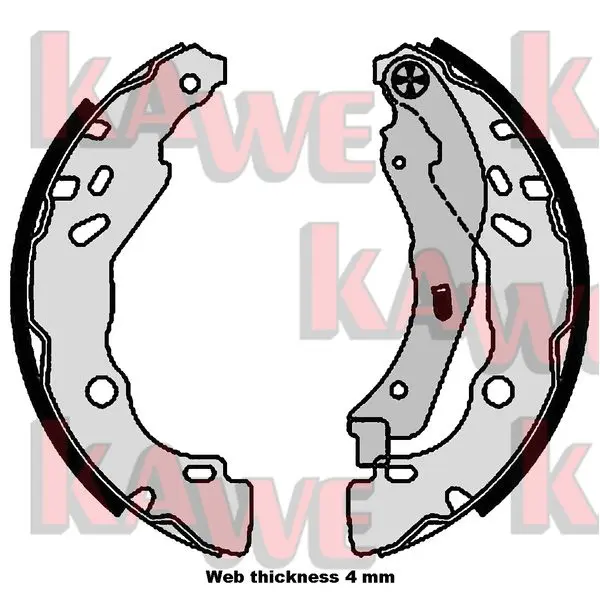 комплект спирачна челюст KAWE                